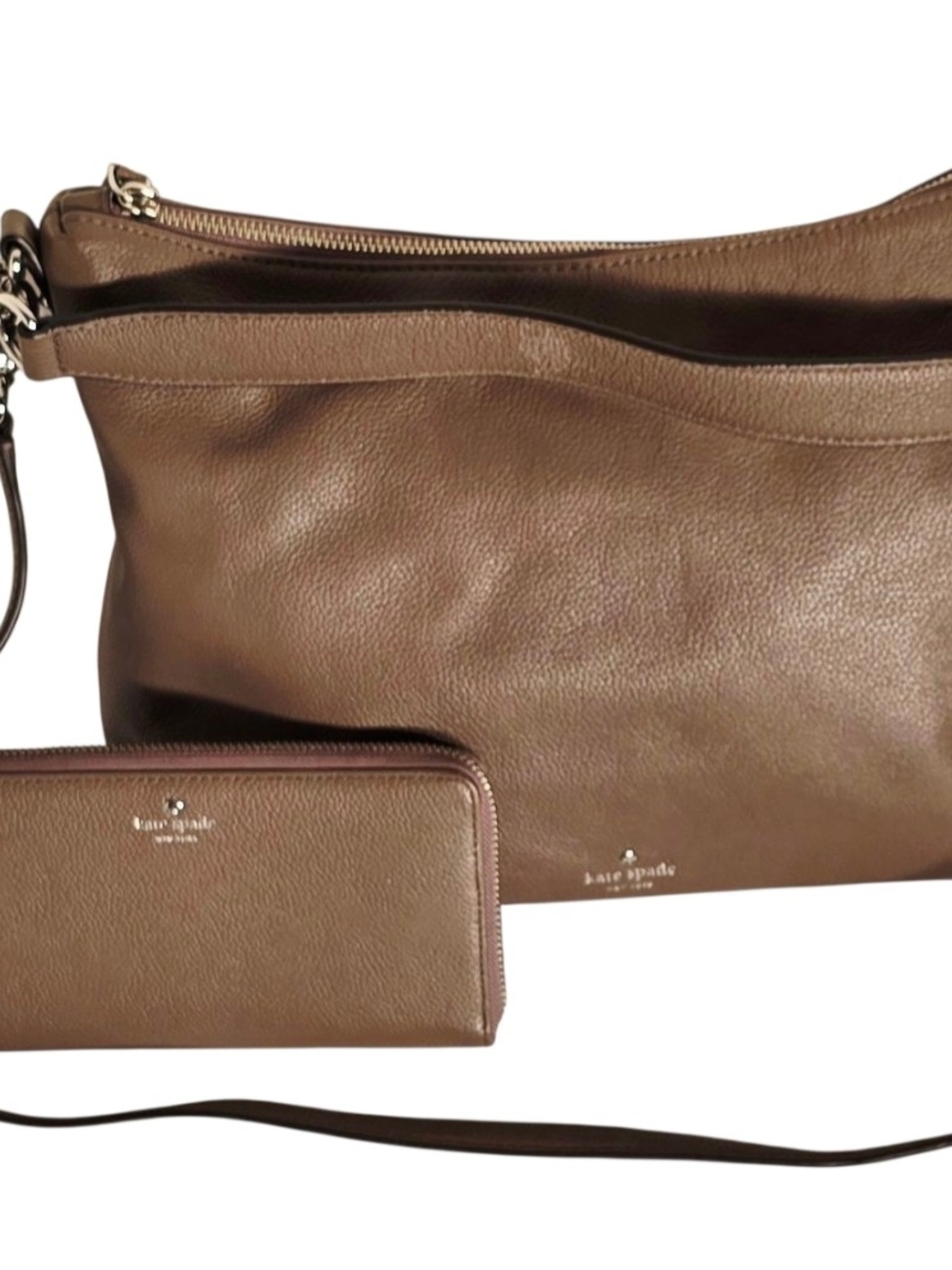 kate spade Brown Leather Shoulder Bag with Matching Wallet